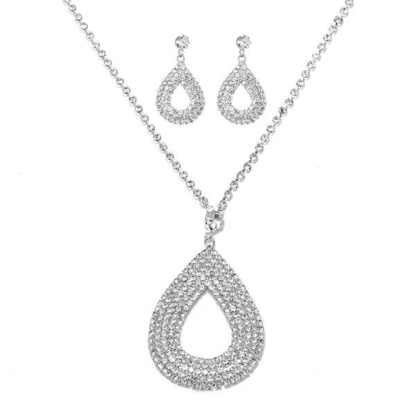 Rhinestone Necklace Earrings Set  LN0012