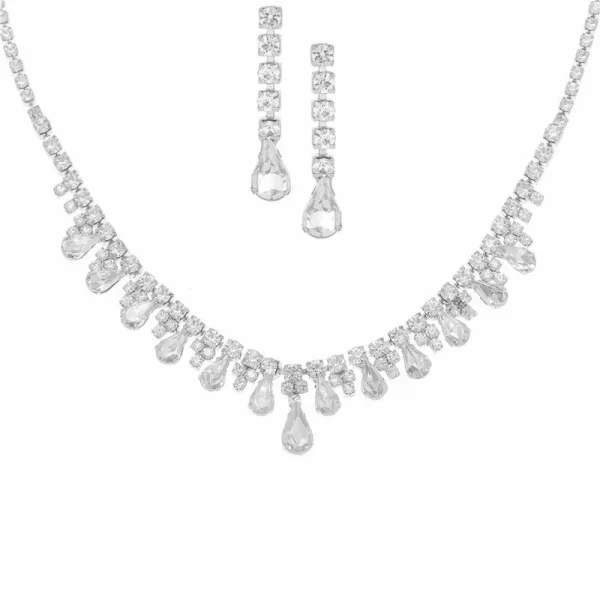Rhinestone Necklace Earrings Set  LN0212