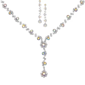 Rhinestone Necklace Earrings Set  LN0214B